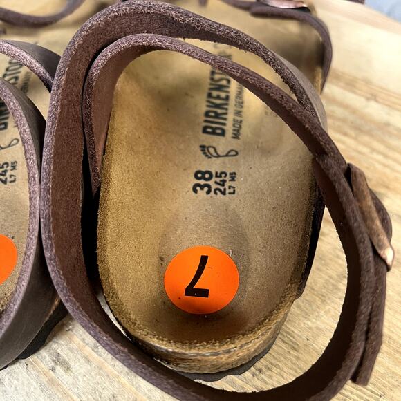 Birkenstock Sandals Women's 7 (38) Yara Brown Oiled Leather NWT - Picture 6 of 8